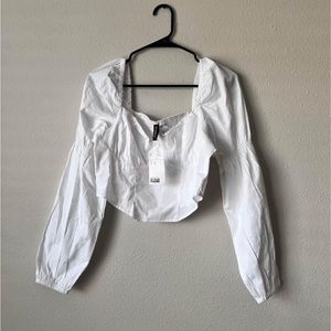 Brand new H&M white corset long sleeve top